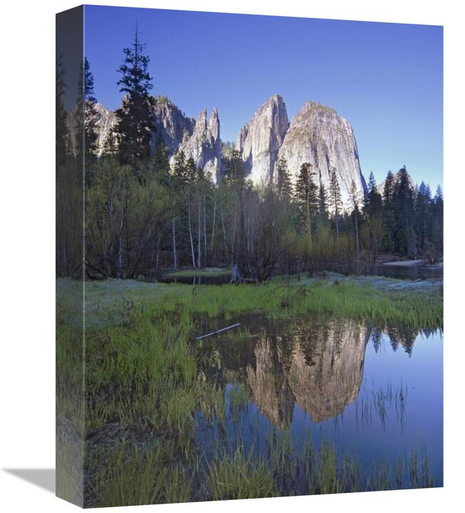 Cathedral Rock reflected in the Merced River, Yosemite NP, California-Canvas Art-12x16