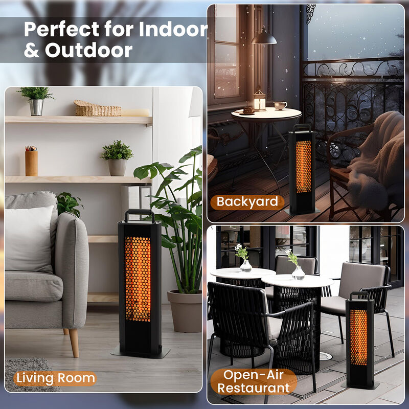 IP65 Waterproof Aluminum Heater with Double-Sided Heating and Overheat Protection-Black