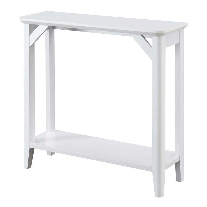Convenience Concepts Winston Hall Table with Shelf, White