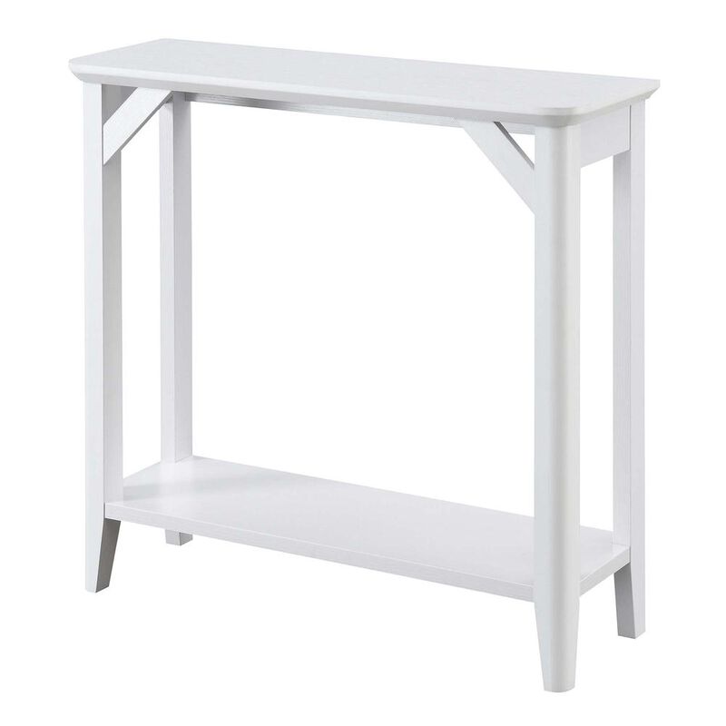 Convenience Concepts Winston Hall Table with Shelf, White