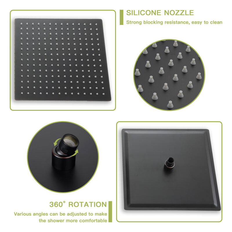 10" Rain Shower Head System with Adjustable Slide Bar