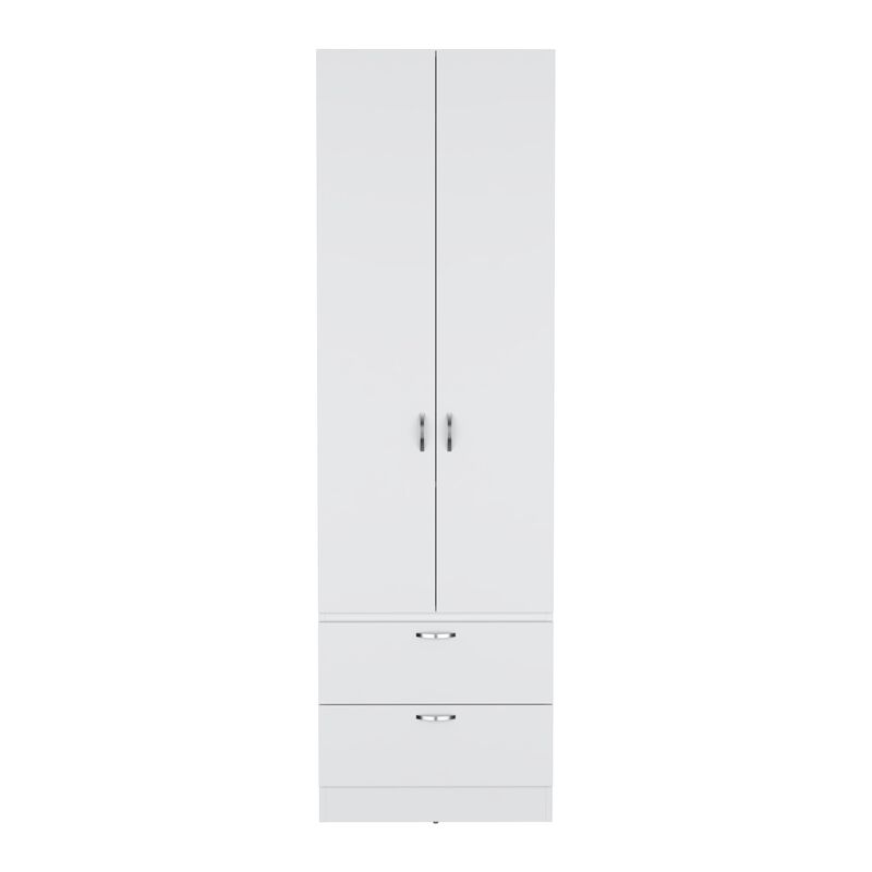 Vico Armoire Wardrove 76" H, Hanging Rod, 2 Drawers, 1 Shelf, Black , Bedroom