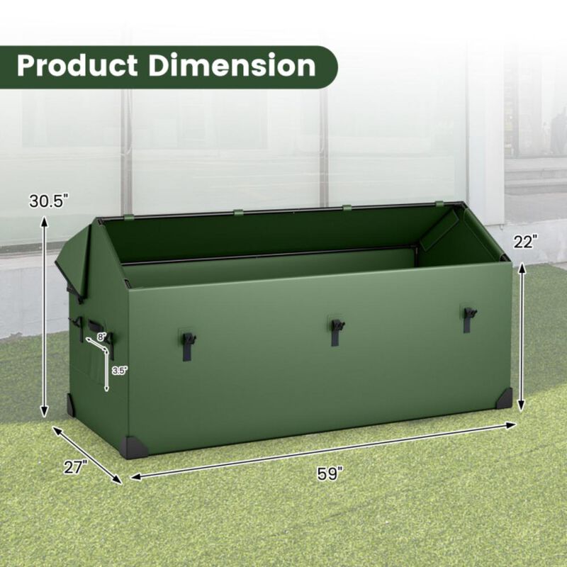 Hivvago Waterproof Outdoor Storage Box with Ventilated Window, Adjustable Snap