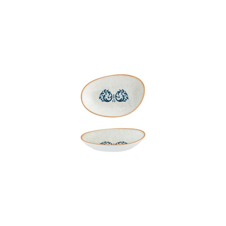 Viento 6" x 4" x h:1" Organic Decorated Porcelain Platter (Set of 2)