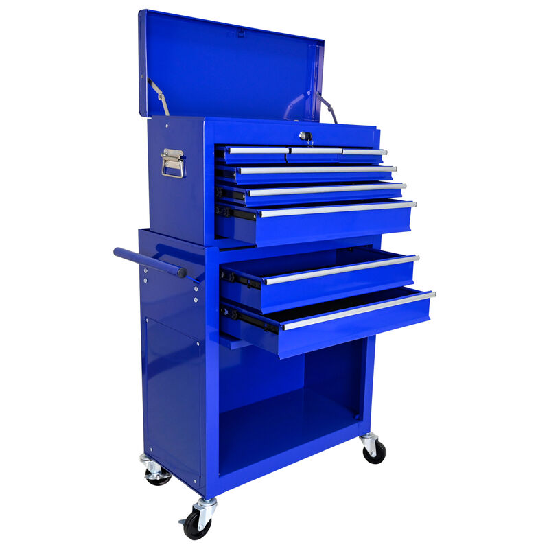 High Capacity Rolling Tool Chest With Wheels And Drawers, 8-Drawer Tool Storage Cabinet