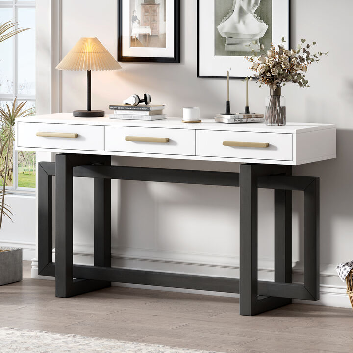 Merax Console Table with 3 Drawers