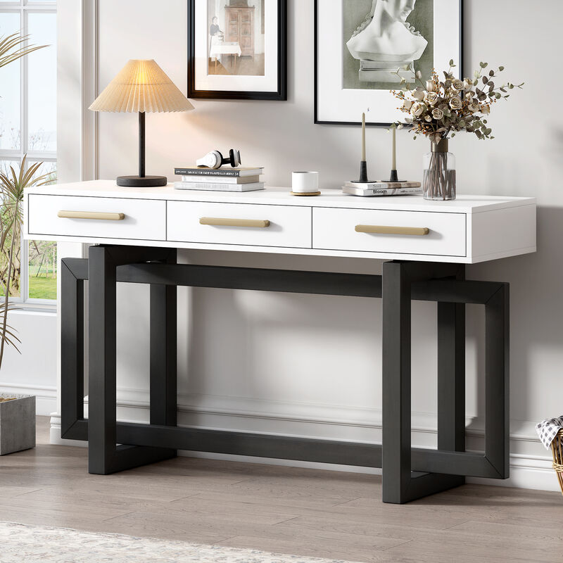 Merax Console Table with 3 Drawers