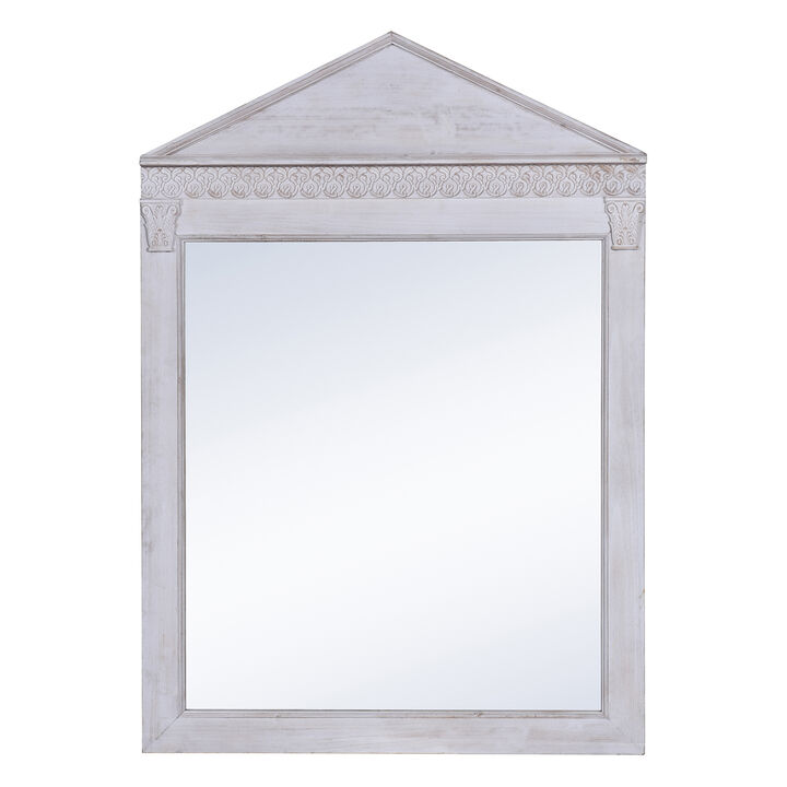 Mirror In White Crackle