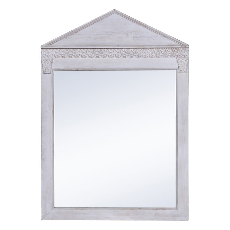 Mirror In White Crackle