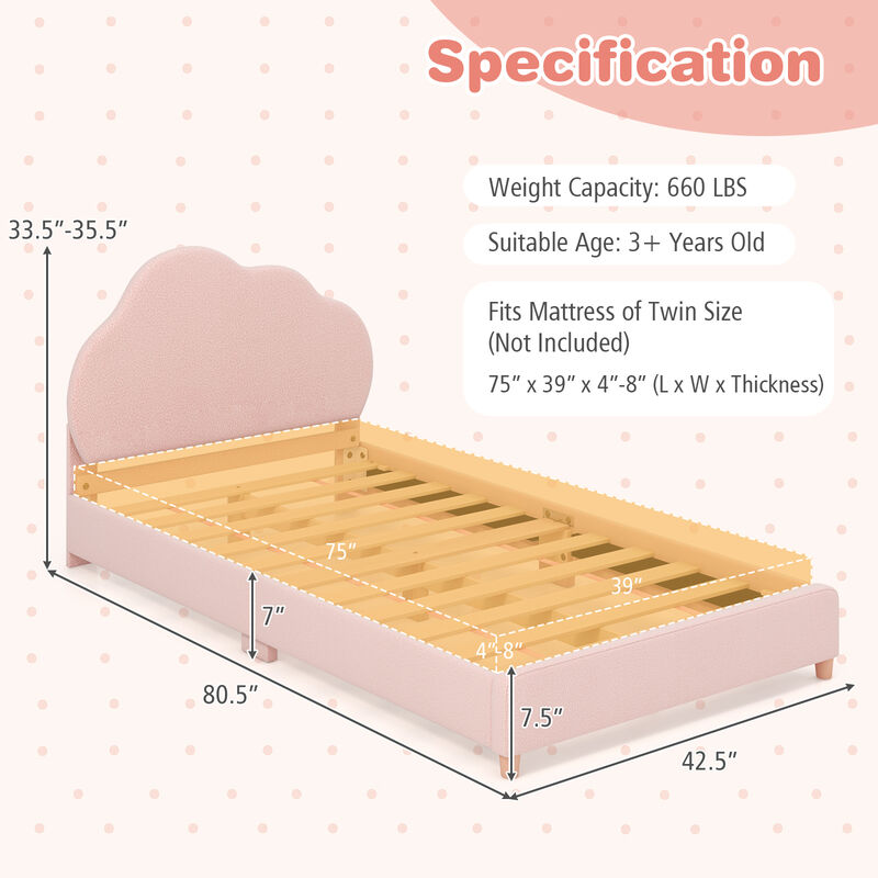 Height-Adjustable Headboard Bed Frame with Sturdy Wooden Slats, Modern Platform Design for Comfort and Support