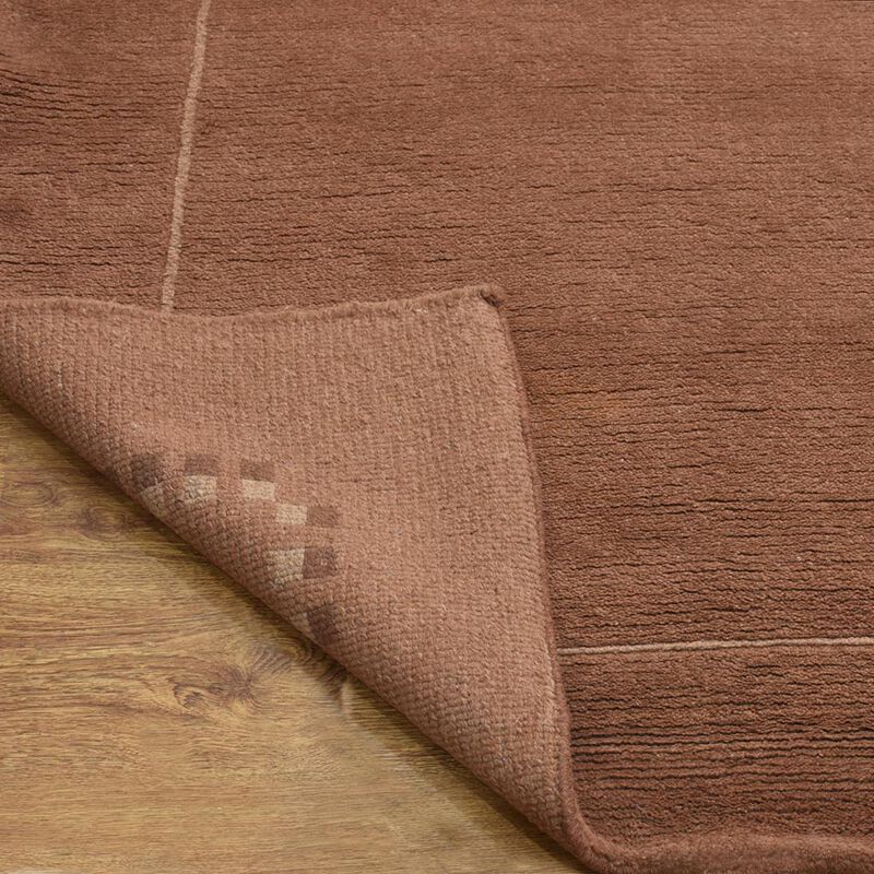 Rugsotic Carpets Hand Knotted Tibbati Wool 2'3''x4'6'' Area Rug Contemporary Brown T00205