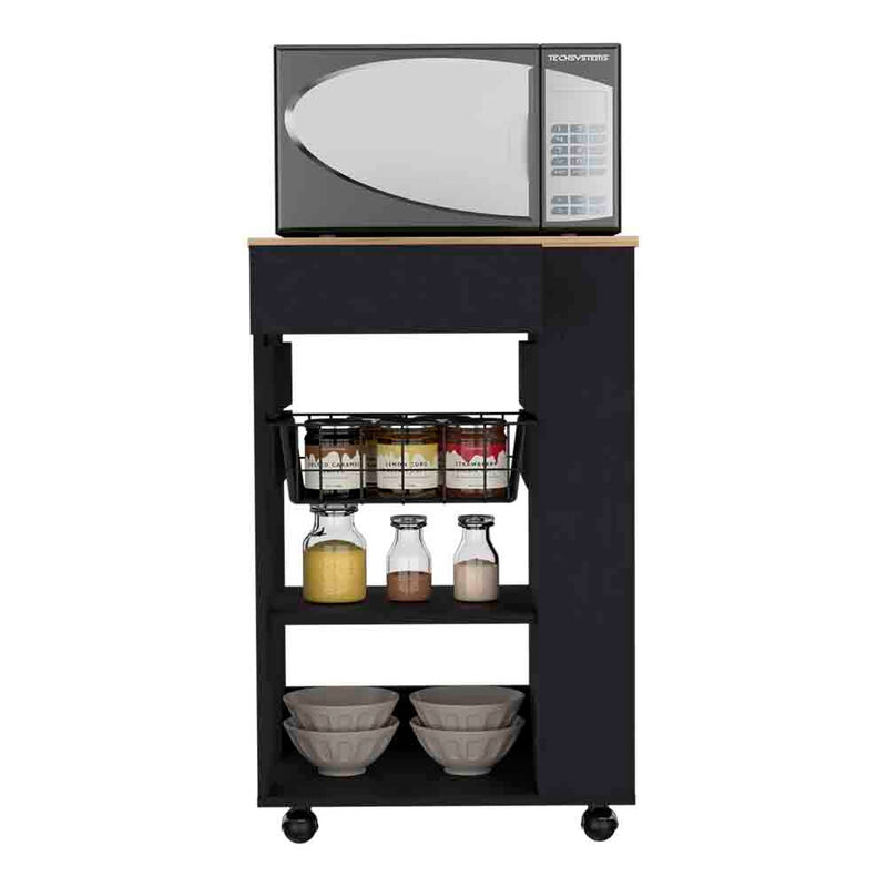 Kitchen Cart Sonex, Kitchen, Black / Light Oak
