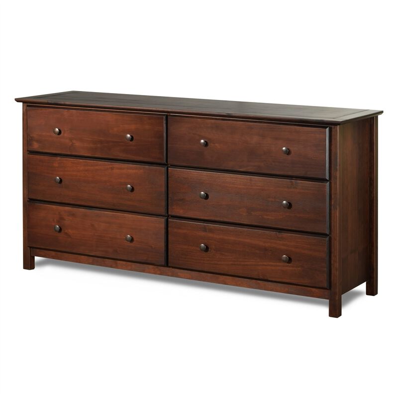 Farmhouse Solid Pine Wood 6-Drawer Dresser – Rustic Bedroom Storage Cabinet