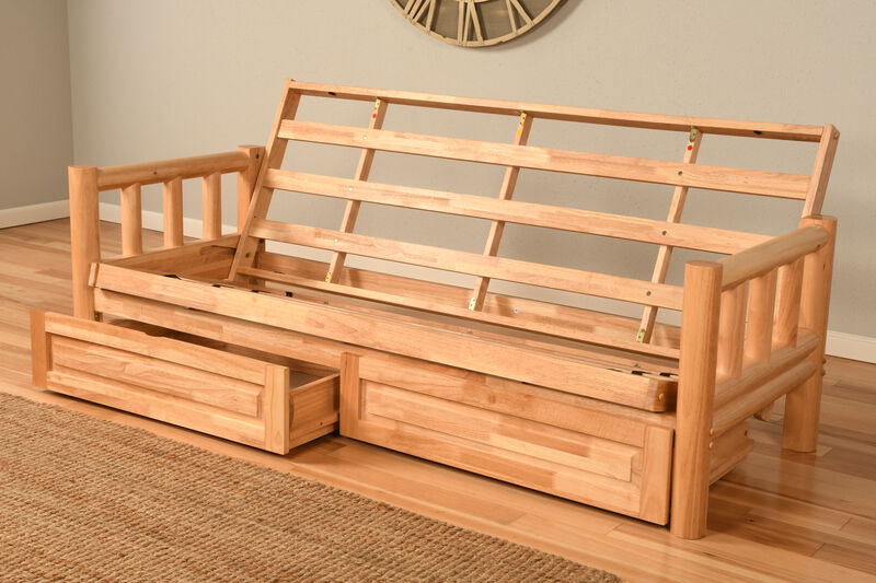 Lodge Futon with Storage Drawers and Canadian Print Mattress