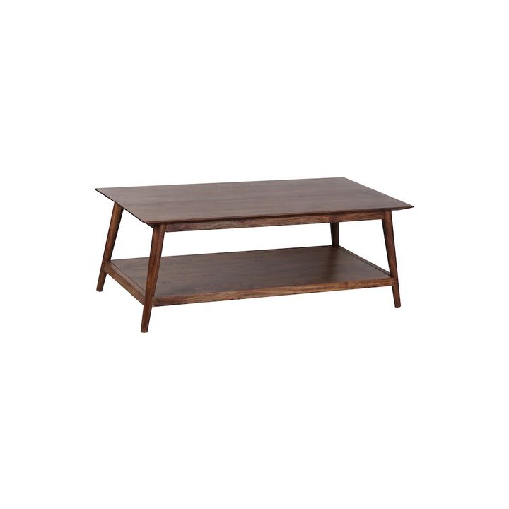 Porter Designs Portola Solid Acacia Wood Coffee Table, Brown