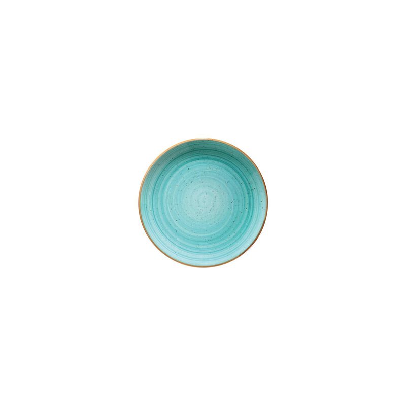 Aqua dia.6.75" Round Blue Porcelain Plate (Set of 4)