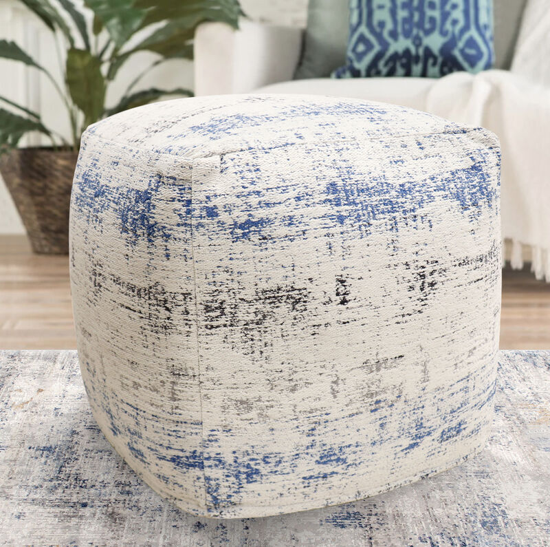 Pasargad Home Grandcanyon Distressed Cotton Pouf