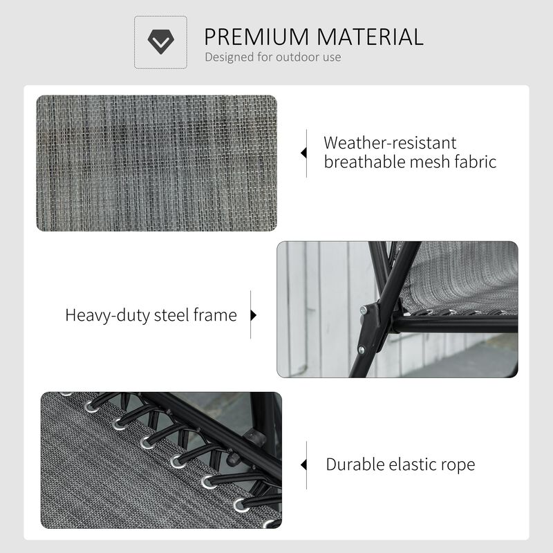 Grey Portable Seat: Folding Patio Chair for Outdoor Use