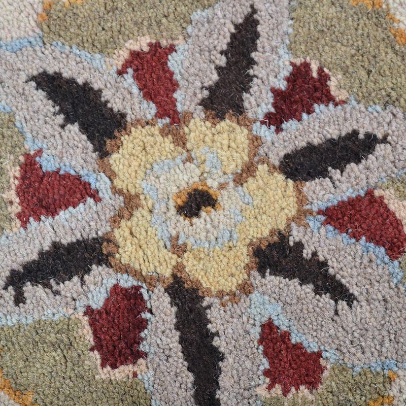 RUGSOTIC CARPETS HAND TUFTED WOOL ECO-FRIENDLY AREA RUGS  - 5'x8', Rectangle Shape, Cream, Floral Modern Design, High Pile Thick Handmade Anti Skid Area Rugs for Living Room, Bed Room (K00708)