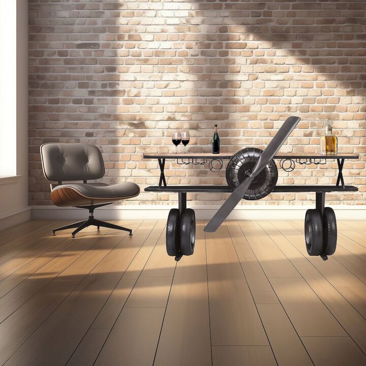 Jofran Glory Days Maverick 72 Airplane Bar Aviator Lounge Console Table
