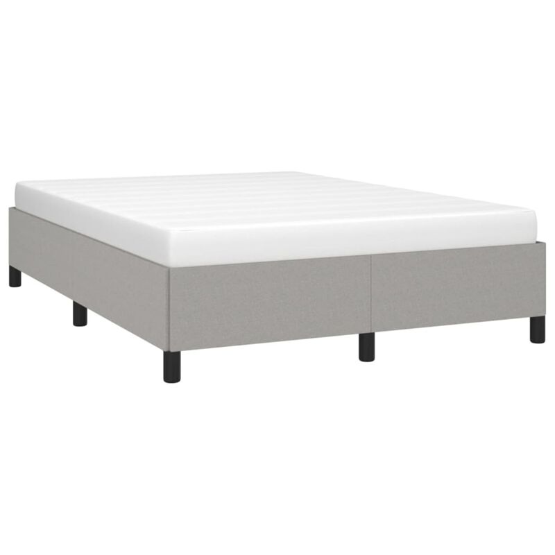 vidaXL Modern Fabric Bed Frame, Full/Double Bed Size, Light Gray - Essential Bedroom Furniture - Suitable for 53.9" x 74.8" Mattress