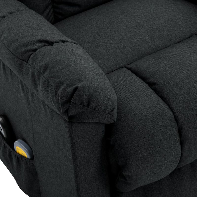 Power Lift Massage Recliner Dark Gray Fabric