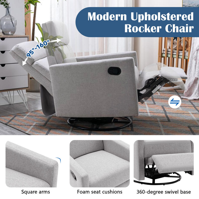 Merax Modern Upholstered Rocker Nursery Chair