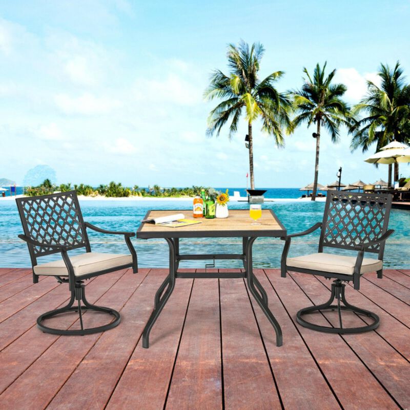 Hivvago Patio Metal Square Dining Table for Garden and Poolside