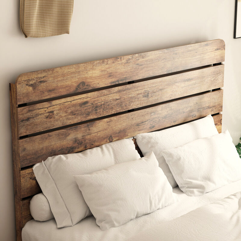 King Size Wood Platform Bed Frame with Storage