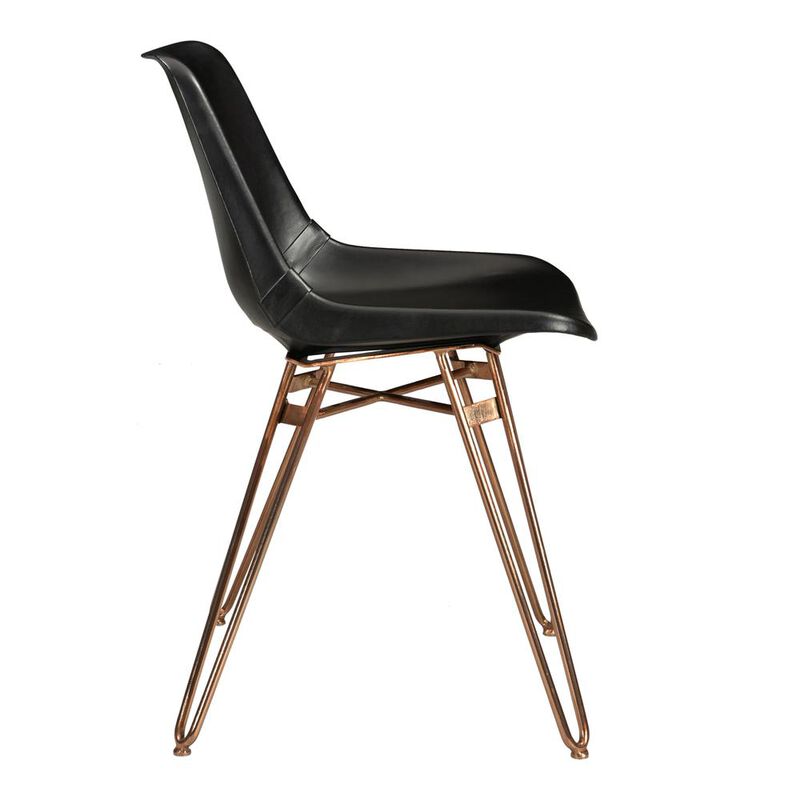 Modern Black Leather Dining Chairs - Set of Two, Belen Kox