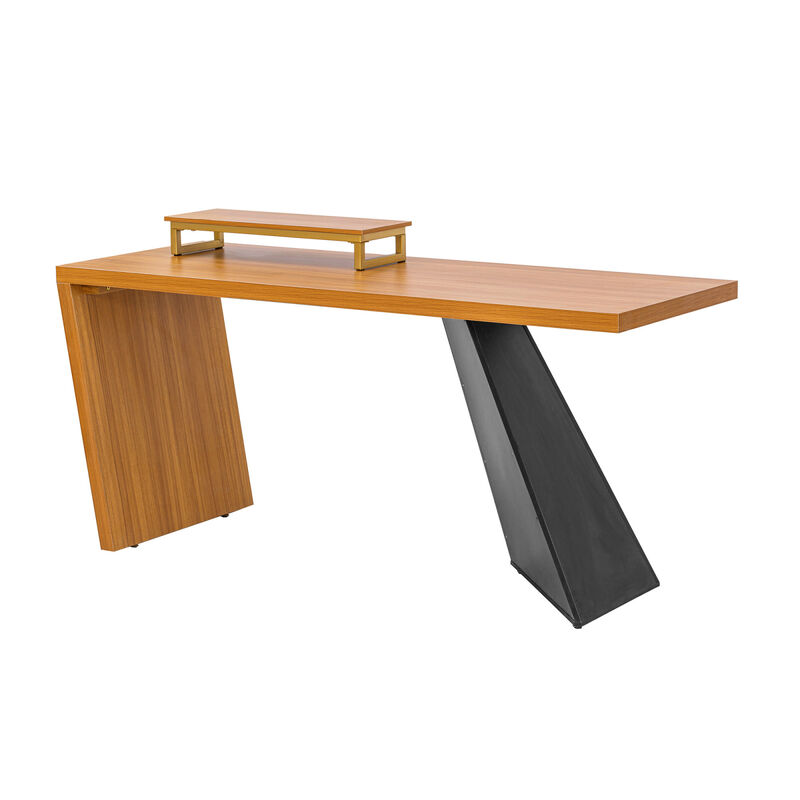 63" Modern Executive Desk, Rustic Industrial Wooden Writing Desk, Study Desk
