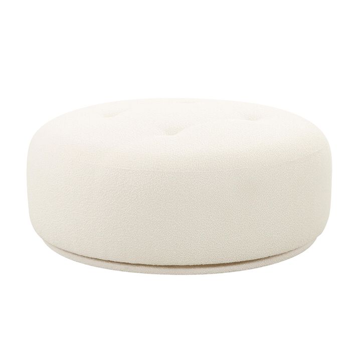 Fickle Cream Boucle Swivel Ottoman Fickle Cream Boucle Swivel Ottoman