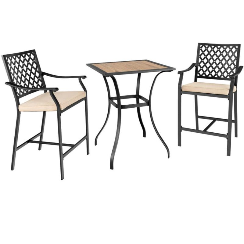 Hivvago Patio Square Bar Table for Garden Backyard