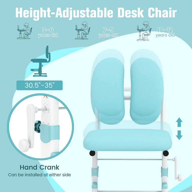 Ergonomic Height-Adjustable Kids Study Chair with Double Back Support for Comfort and Posture