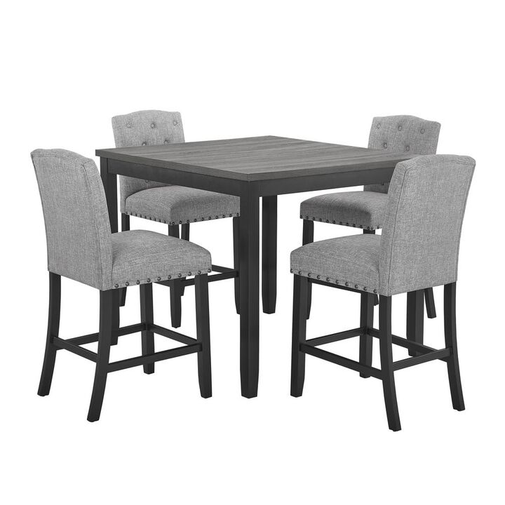 New Classic Furniture Daphne 5 Pc Gray 42 Counter Set W/Gray Chairs