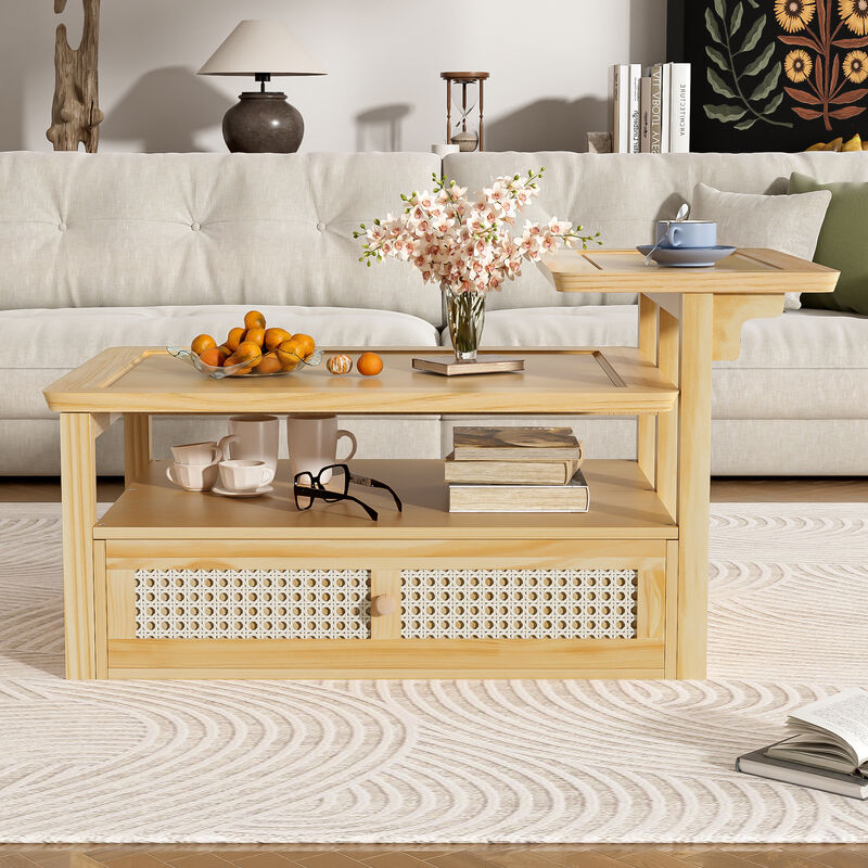 Merax Coffee Table with 1 Storage Shelf