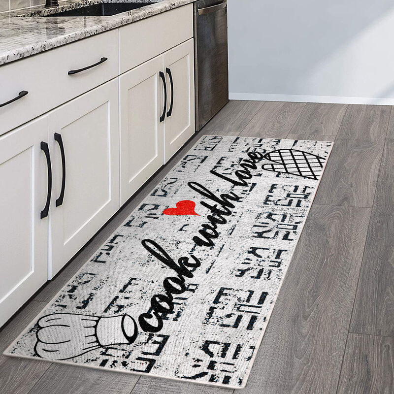 SUSSEXHOME Non Skid 70 % Cotton Washable Kitchen Runner Rug - 20 x 59 Inches