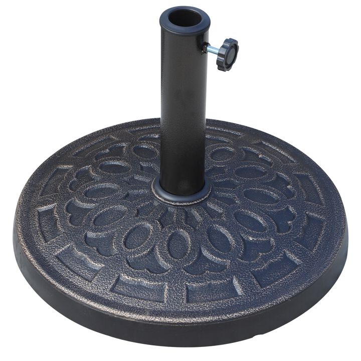 Decorative Shade Support: 17" Bronze 27lb Round Umbrella Base