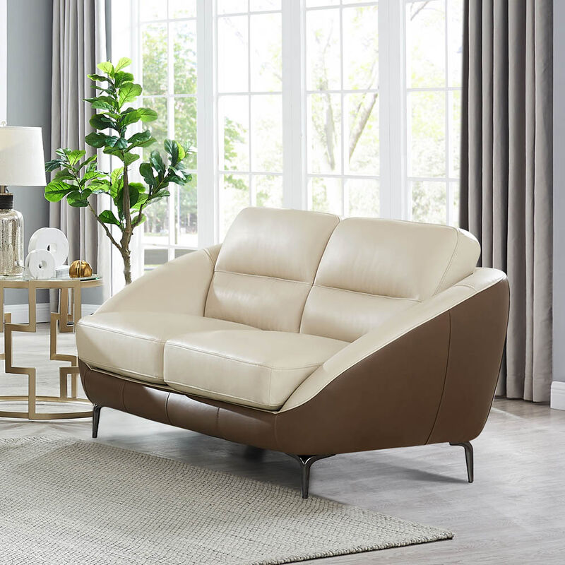 Makena Top Grain Leather Loveseat