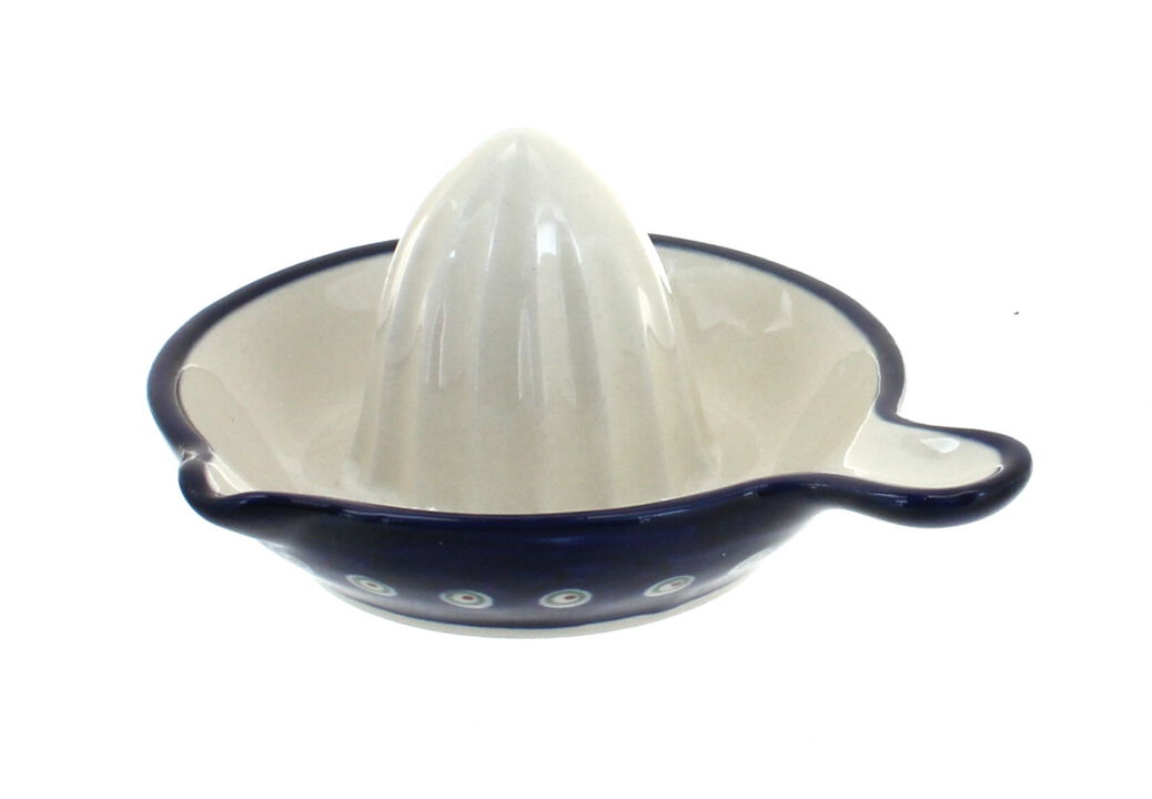 Blue Rose Polish Pottery Peacock Lemon Squeezer