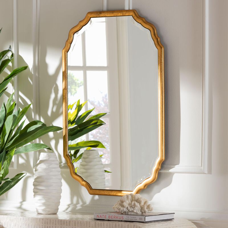 Baxton Studio Pacino Antique Goldleaf Accent Wall Mirror