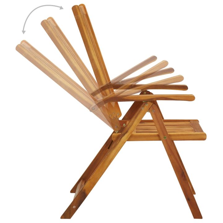 vidaXL Folding Patio Chairs 8 pcs Solid Acacia Wood
