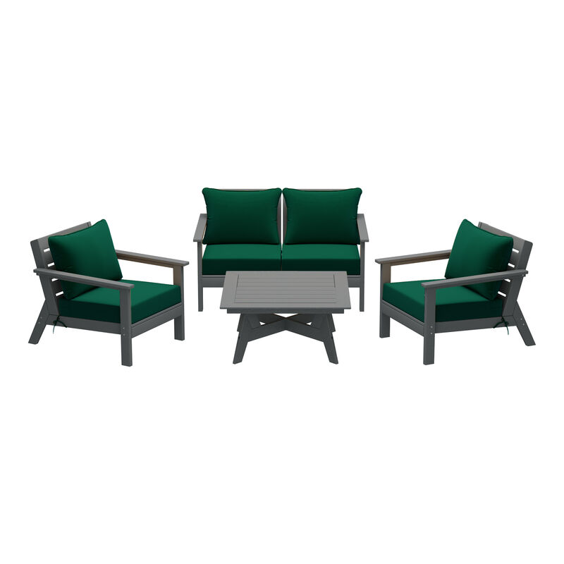 WestinTrends Outdoor 5-Piece Modular Sectional Patio Furniture Sofa Set