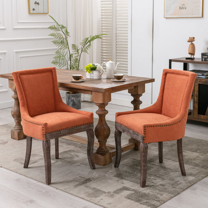 Set of 2 Ultra Side Dining Chairs, Orange