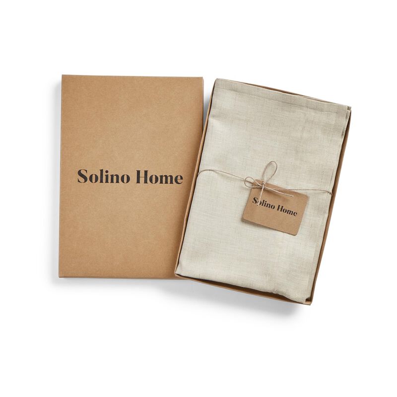 Solino Home Decorative Linen Pillow Cover 20 x 20 Inch - 100% European Flax Throw Pillow Case with Invisible Zipper | Santa Barbara