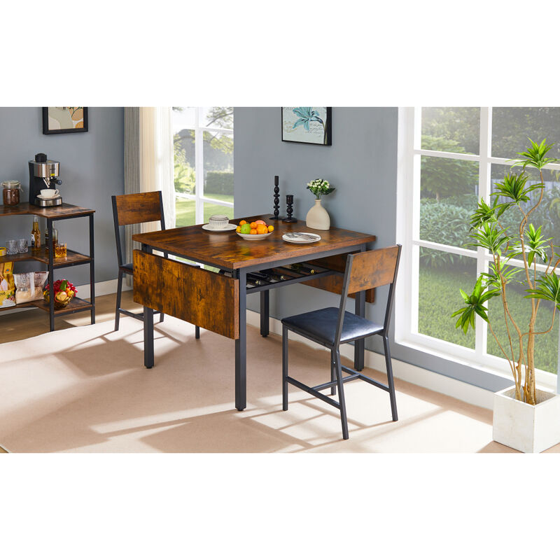 Rustic Folding Dining Table - 63.2" L X 35.5" W X 30.5"