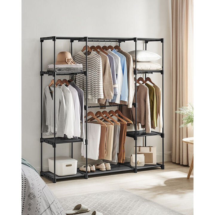 Freestanding Wardrobe with Hanging Rods - Stable Portable Clothes Rack for Any Room