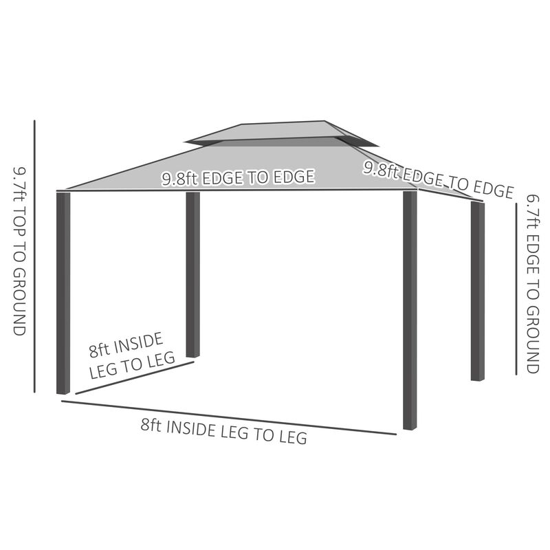 Black Backyard Retreat: 10x10 Aluminum Hardtop Gazebo with Curtains