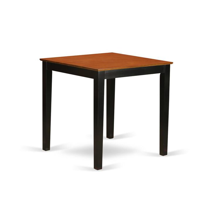 East West Furniture 36-Square  Counter  Height  Pub  Set  table  in  Black  and  Cherry  Finish