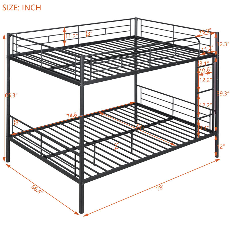 Full Over Full Metal Bunk Bed